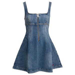 Self-Portrait Denim Flared Dress Tag Size 8 Women